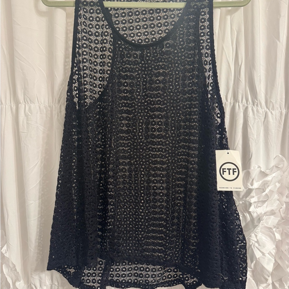 Fashion to Figure Black Crochet Top | Size 2